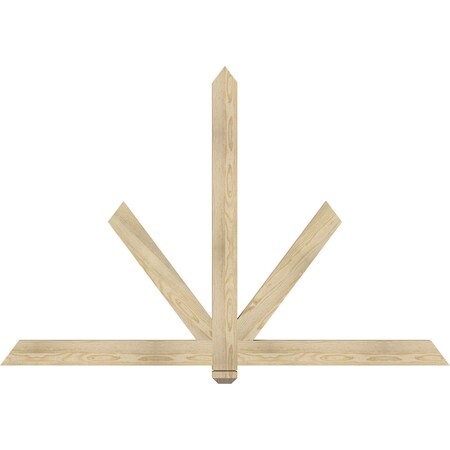 Ekena Millwork Kennewick Rough Sawn Timber Gable Bracket, Douglas Fir, 72"W x 48"H x 2"D x 4"F, 16/12 Pitch GBW072X48X0204KEN00RDF